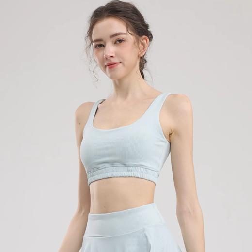 跃牌【瑜堂系列】条纹U型瑜伽文胸多巴胺高强度防震聚拢收副乳运动文胸JYTN020 商品图1