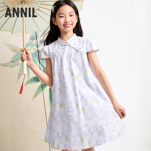 【国风新中式】女童甜美精致国风裙子连衣裙夏季新款安奈儿童装EG523118 商品图1