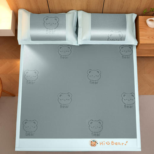 【春夏上新】自然醒A类抗菌防螨小熊幸运星系列冰藤席夏天冰丝凉席空调席婴儿可用学生（免水洗）QJ 商品图4