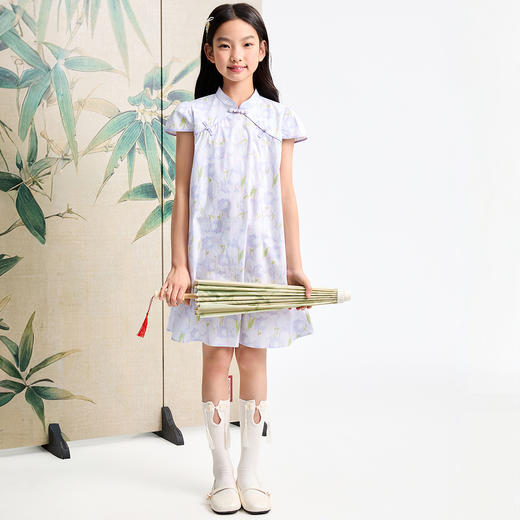 【国风新中式】女童甜美精致国风裙子连衣裙夏季新款安奈儿童装EG523118 商品图5