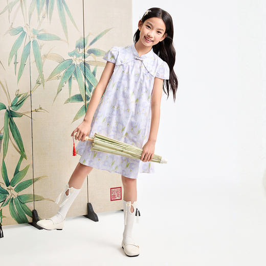【国风新中式】女童甜美精致国风裙子连衣裙夏季新款安奈儿童装EG523118 商品图3