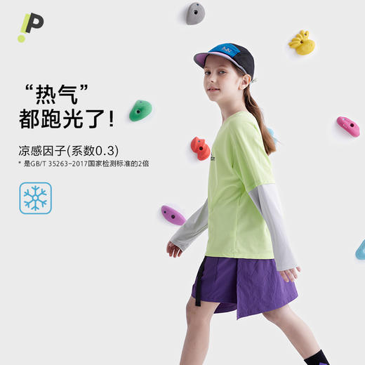 【凉感T】【咕噜日记】童装儿童假两件防晒T恤2025男女童圆领透气上衣PXT2505 商品图2