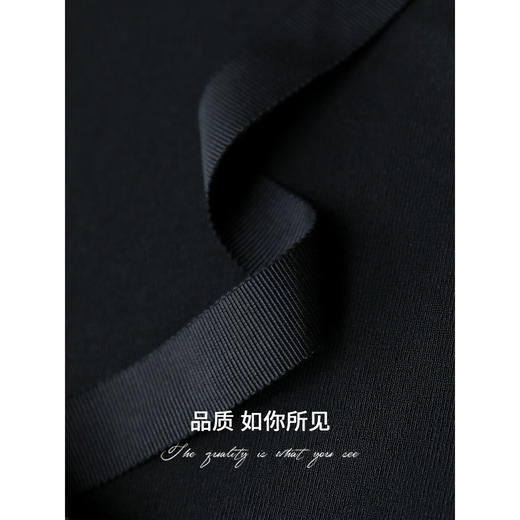 COCOBELLA呼吸感针织短袖T恤女夏简约黑色基础打底上衣TS0062 商品图3