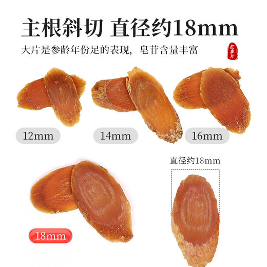 康美新开河红参片100g/盒 足龄参斜切大片高皂苷泡水泡茶煲汤送礼 商品图9