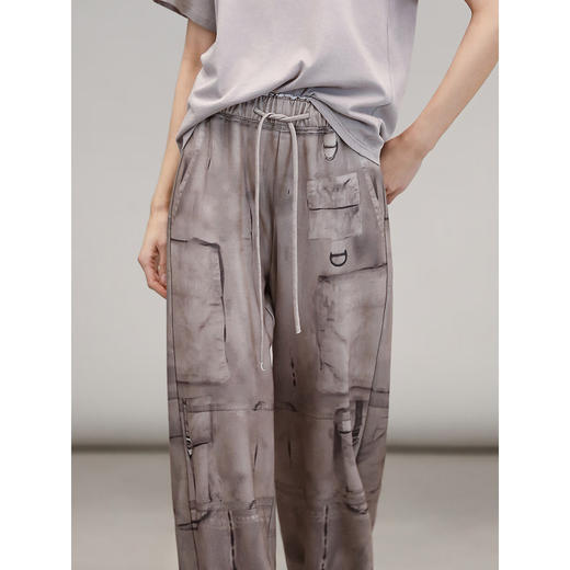 COCOBELLA复古风做旧定位印花毛边休闲长裤女25夏卫裤PA3048 商品图2