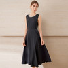 EITIE爱特爱轻礼服钉珠圆领无袖收腰大裙摆黑色连衣裙夏新款B2507618 商品缩略图3