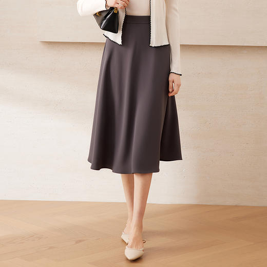 EITIE爱特爱经典伞裙高腰A字通勤OL百搭显瘦半身裙春新款A2506523 商品图10