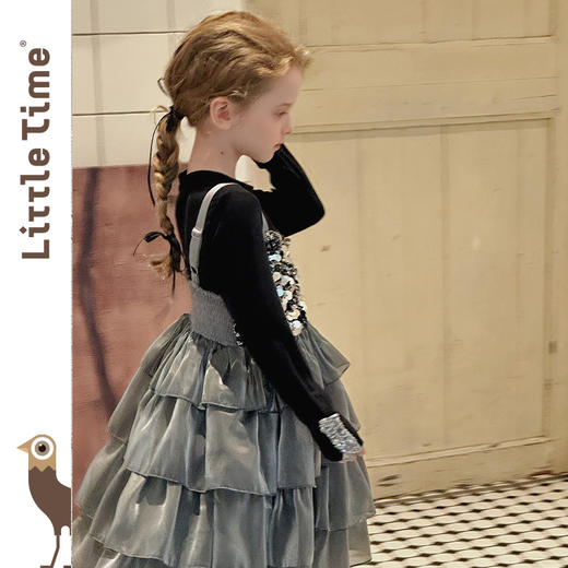 Little time女童连衣裙夏装2025新款女孩亮片礼服公主裙吊带裙 商品图2