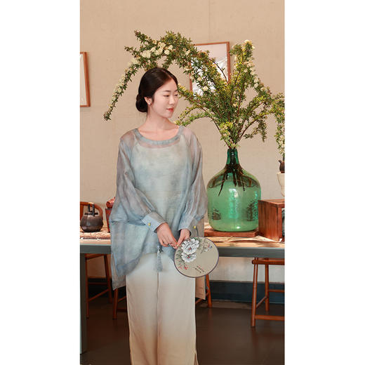 【2026东衣作】浅浅 · 阔腿裤（25709096云白-设计师） 商品图1