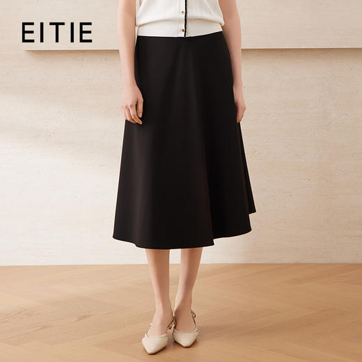EITIE爱特爱经典伞裙高腰A字通勤OL百搭显瘦半身裙春新款A2506523 商品图0