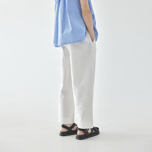 棵初2025年夏季新款童装白色全棉休闲裤亲子装腰间打褶9分宽松裤 商品图4