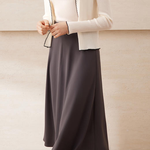 EITIE爱特爱经典伞裙高腰A字通勤OL百搭显瘦半身裙春新款A2506523 商品图11