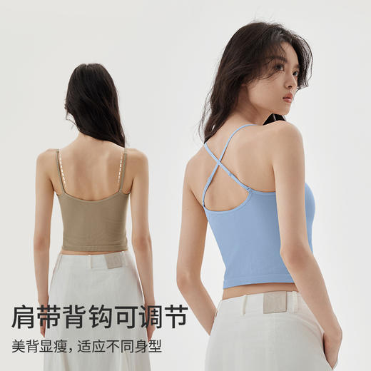 TA034半练罗纹吊带背心3.0，肩带可调节，免穿内衣更舒服，收腰显瘦 商品图2