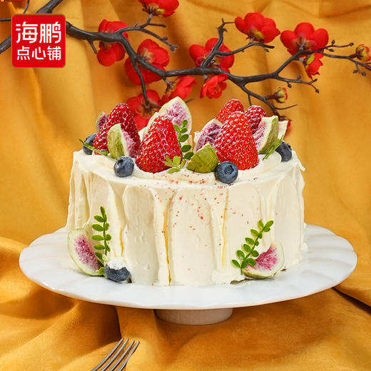 【同城配送】海鹏-奶油莓莓动物奶油蛋糕 商品图1