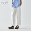 棵初2025年夏季新款童装白色全棉休闲裤亲子装腰间打褶9分宽松裤 商品缩略图0