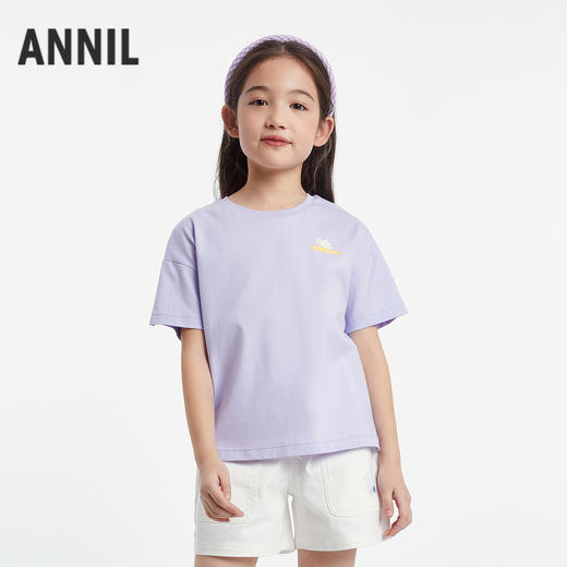 男女童圆领短袖针织衫夏季新款安奈儿童装EM521196 商品图0