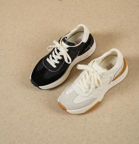 西村名物2025年春季新款舒适平底复古百搭老爹鞋运动休闲鞋T25AM15281