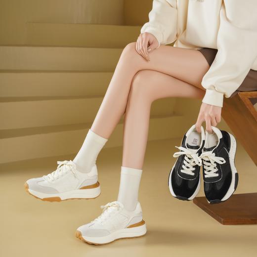 西村名物2025年春季新款舒适平底复古百搭老爹鞋运动休闲鞋T25AM15281 商品图1