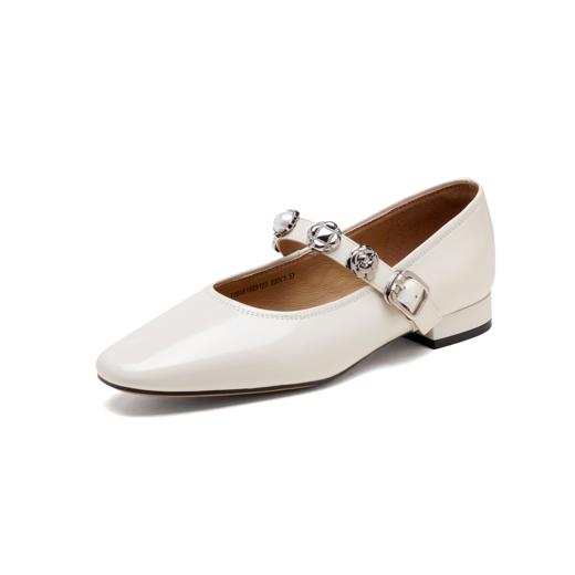 [新款上市]西村名物2025年春季新款舒适平底小尖头牛皮浅口单鞋玛丽珍鞋T25AE15231 商品图10