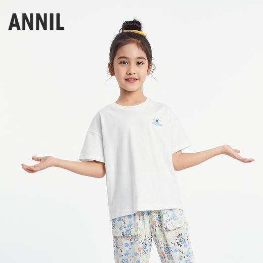 男女童圆领短袖针织衫夏季新款安奈儿童装EM521196 商品图2