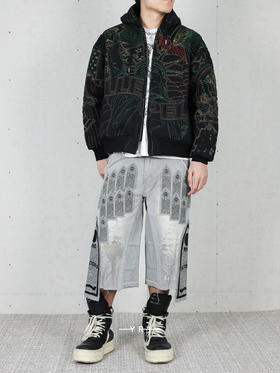 WHO DECIDES WAR | 补丁拱形木匠短裤