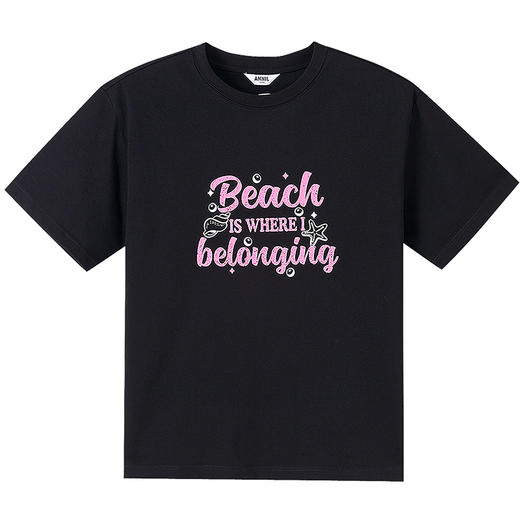 【宽松随性百搭T】女童圆领速干短袖t恤oversize夏季新款安奈儿童装小程序专享EG521151 商品图10