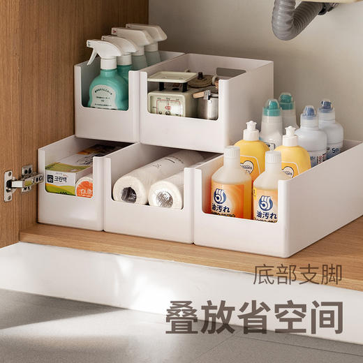 懒角落橱柜收纳盒直角长方形厨房桌面整理盒子杂物零食收纳储物筐 商品图4