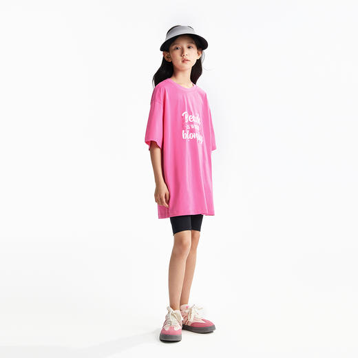 【宽松随性百搭T】女童圆领速干短袖t恤oversize夏季新款安奈儿童装小程序专享EG521151 商品图6