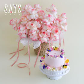 香颂玫瑰人生蛋糕花礼