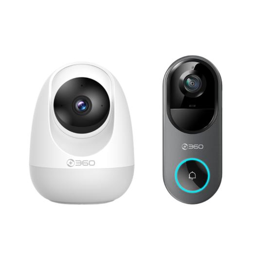 【套装】360智能摄像机8Pro 4K AI+可视门铃6哨兵版 商品图0