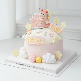 粉龙·女宝宝周岁蛋糕【C4948】