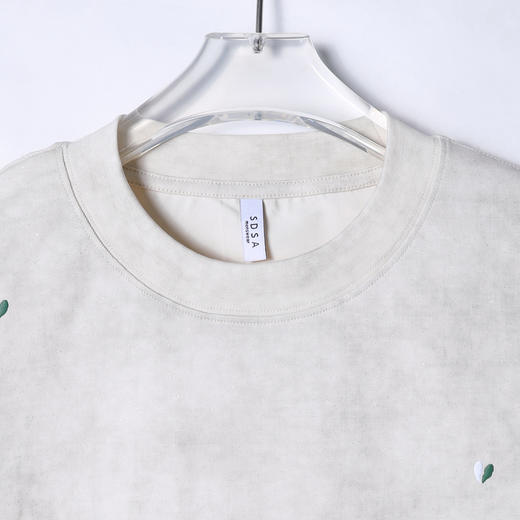 T2823夏季高级感新款韩版时尚细闪刺绣小爱心简约休闲宽松圆领短袖 商品图2