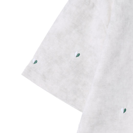 T2823夏季高级感新款韩版时尚细闪刺绣小爱心简约休闲宽松圆领短袖 商品图4