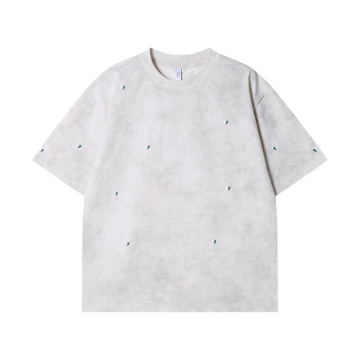 T2823夏季高级感新款韩版时尚细闪刺绣小爱心简约休闲宽松圆领短袖 商品图1