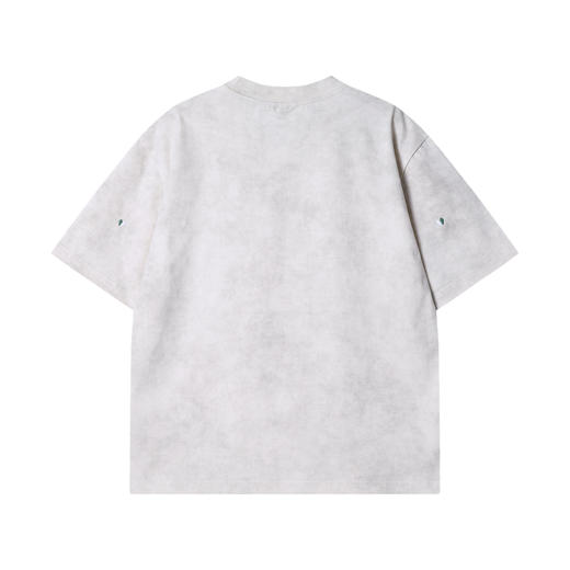 T2823夏季高级感新款韩版时尚细闪刺绣小爱心简约休闲宽松圆领短袖 商品图5