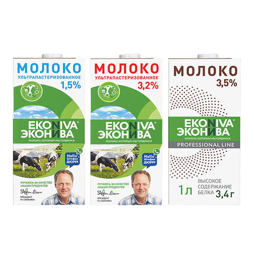 俄罗斯进口艾可尼娃全脂｜低脂纯牛奶1L 商品图5