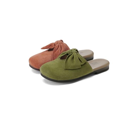 【新品上市】西村名物2025年夏季新款舒适平底真皮百搭穆勒拖半拖鞋X25AH16011 商品图0