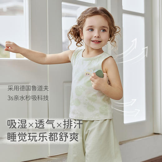 ibaby×outlast太空科技恒温泡泡玛特针织抑菌小背心男童女童夏季睡衣家居服（2件装） 商品图2