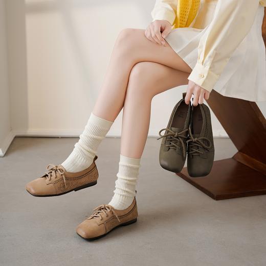 【春季新款】西村名物舒适平底系带深口单鞋2025年X25AM15731 商品图1