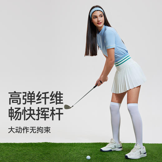 【上新】科里芙半高领显瘦高尔夫短袖凉感透气运动休闲跑步T恤女子 商品图3