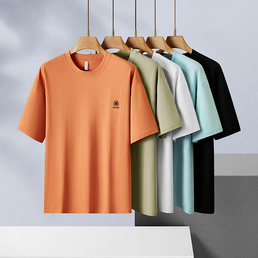 【精梳棉】【DX】大依优型大码短袖T恤圆领时尚潮流宽松潮牌加肥加大上衣男士半袖打底 商品图1