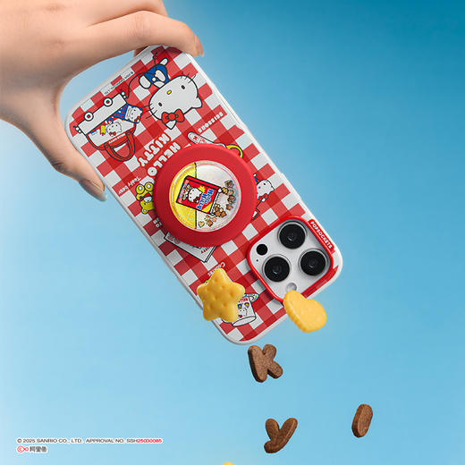 【零食天堂】Hello Kitty文具图鉴 泡泡骚 x Hello Kitty 合作系列 POPCASE手机壳 MagSafe磁吸款 红色 凯蒂猫 格纹 iPhone 17/16/15/14/13 商品图1