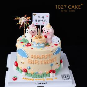 1027CAKE | 立体奶油霜小动物  猪猪 小牛