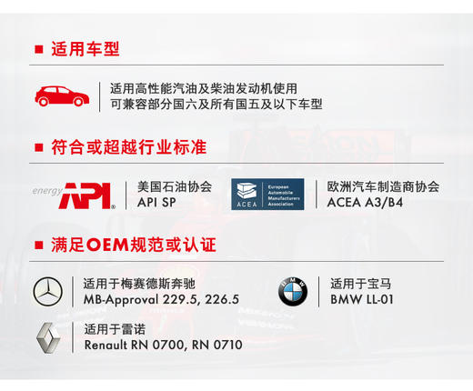 壳牌超凡喜力5W-30 API SP  ACEA A3/B4全合成润滑油 商品图3