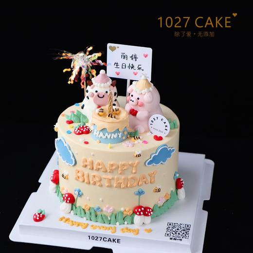 1027CAKE | 立体奶油霜小动物  猪猪 小牛 商品图2