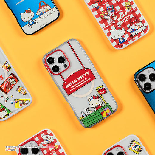 【零食天堂】可爱营业中 泡泡骚 x Hello Kitty 合作系列 POPCASE手机壳 MagSafe Popcase磁吸款 透明 凯蒂猫  iPhone 17/16/15/14/13 商品图1