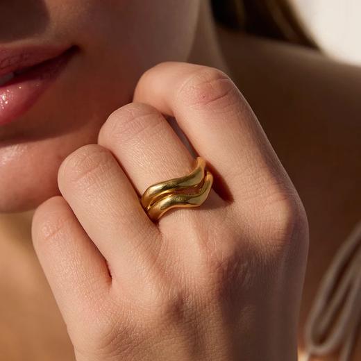 在途4周到｜Agapee-Ondea-波浪 双层 戒指［法国设计师］ 商品图0