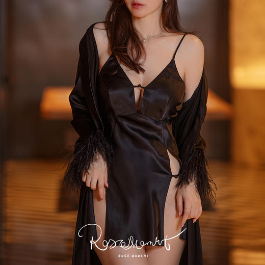 性感魅惑高级比月色还撩人的真丝开叉中裙 A230506 商品图2