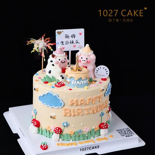 1027CAKE | 立体奶油霜小动物  猪猪 小牛 商品图1