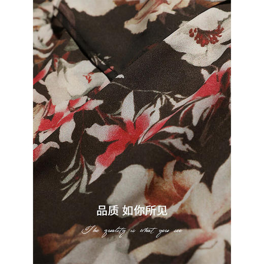 【限时秒杀】COCOBELLA优雅层叠荷叶摆吊带裙早秋繁花度假风连衣裙FR7063 商品图4